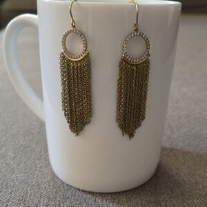 Elegant Gold Chain Tassel Earrings